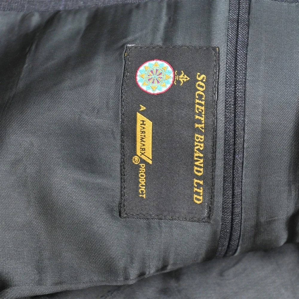 Hart Marx USA Made 43L 32x32 Gray Glenn Check 100% Wool Mens Jacket Pants Suit